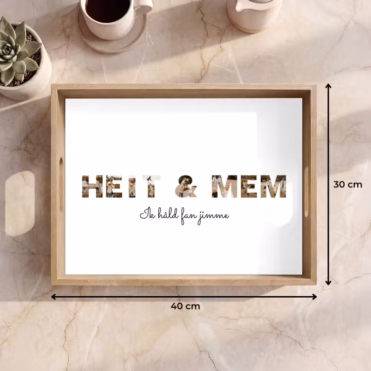 Gepersonaliseerd dienblad - Heit & Mem - Lettercollage — 7