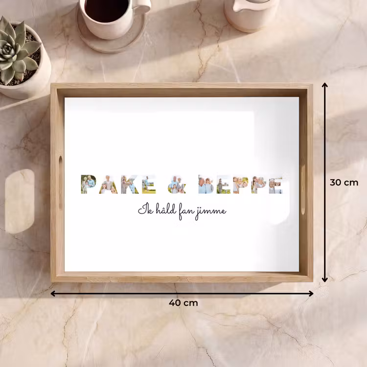Gepersonaliseerd dienblad - Pake & Beppe - Lettercollage — 7