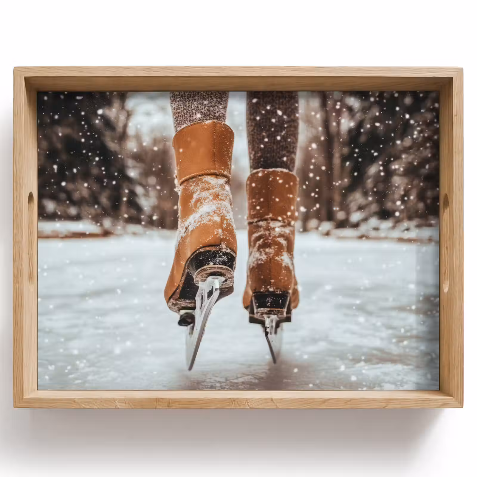 Dienblad - Schaatsen - IJs - Winter - Sneeuw — 1