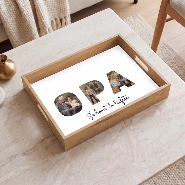 Gepersonaliseerd dienblad - Opa - Lettercollage — 2