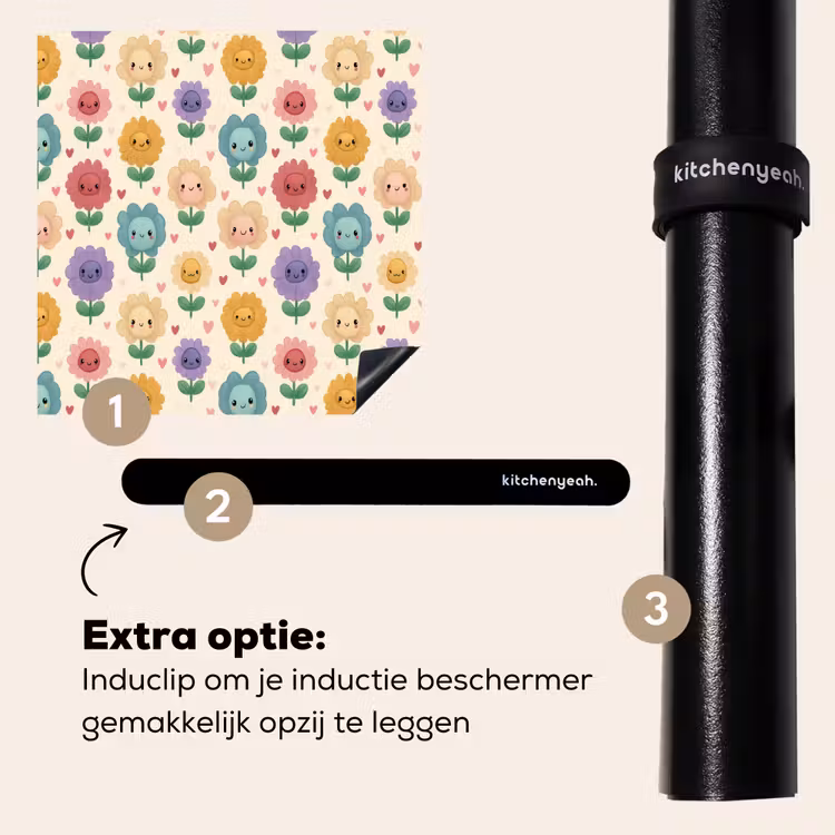 Inductie beschermer - Bloemen - Hartjes - Kleurrijk — 8