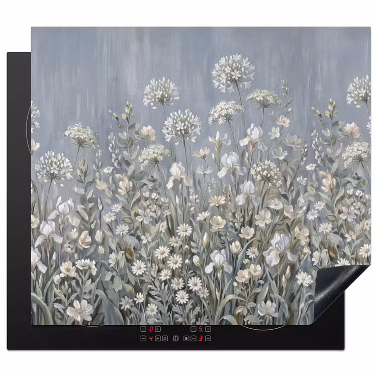 Inductie beschermer - Bloemen - Botanisch - Blauw — 1
