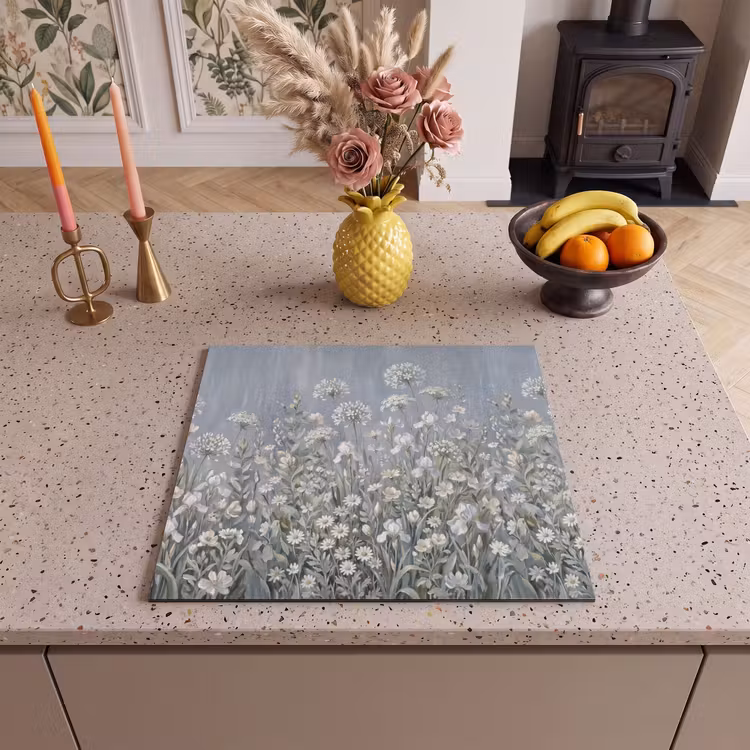 Inductie beschermer - Bloemen - Botanisch - Blauw — 3