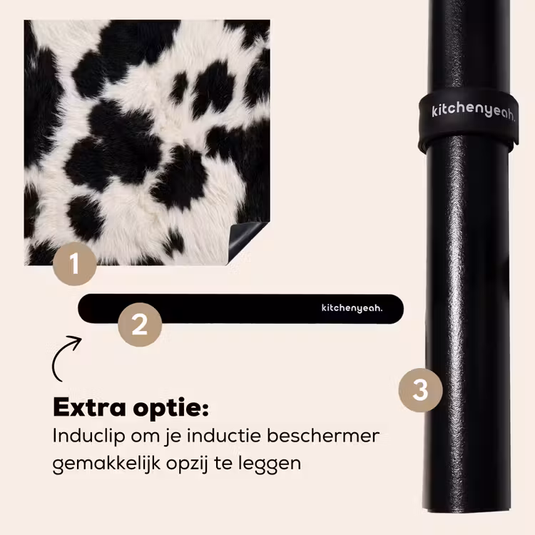 Inductie beschermer - Bont - Textuur - Zwart - Wit — 8