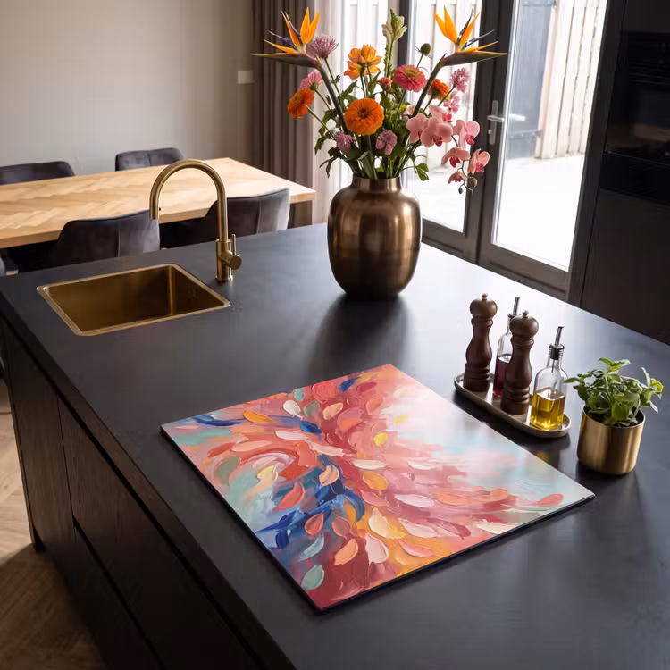 Inductie beschermer - Bloemen - Abstract - Kunst - Modern — 2