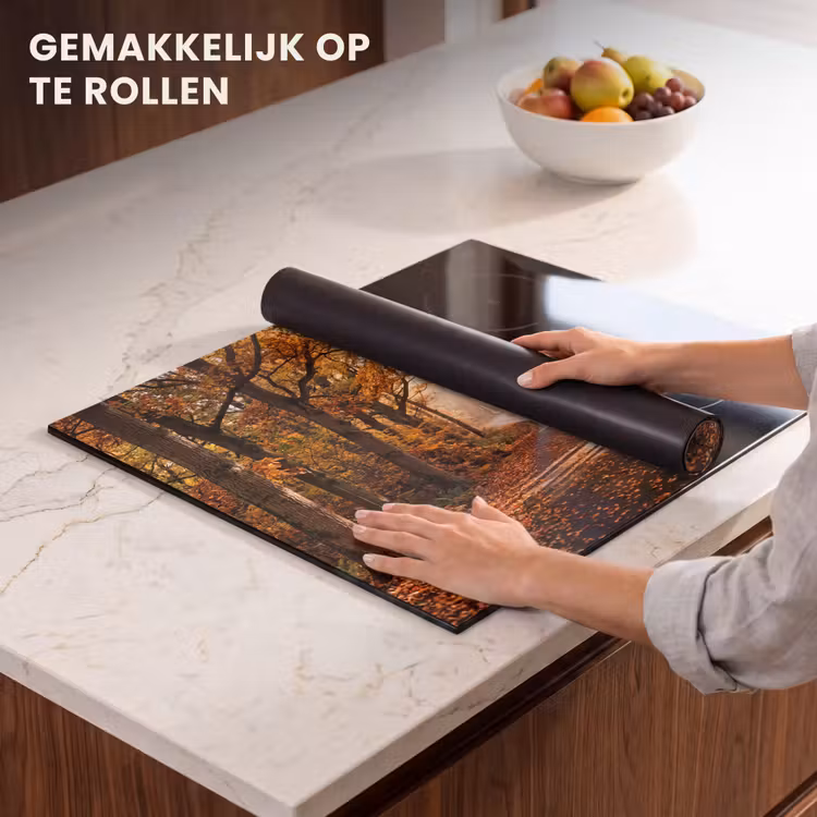 Inductie beschermer - Bospad - Herfstbos - Bladeren - Oranje - Nostalgisch — 7