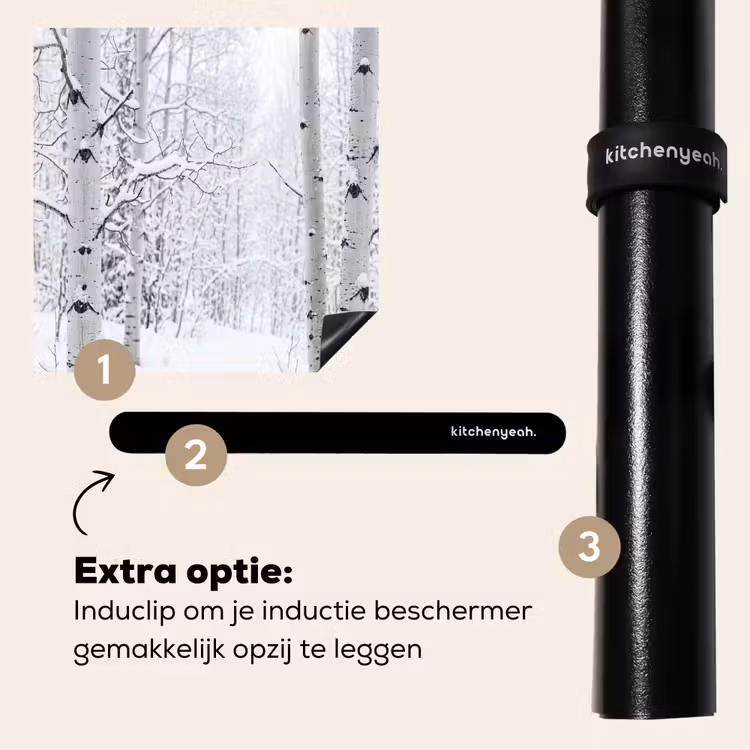 Inductie beschermer - Berkenbomen - Sneeuw - Winter - Bos - Wit — 8