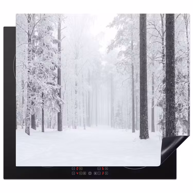 Inductie beschermer - Bos - Sneeuw - Pad - Winter - Stilte — 1