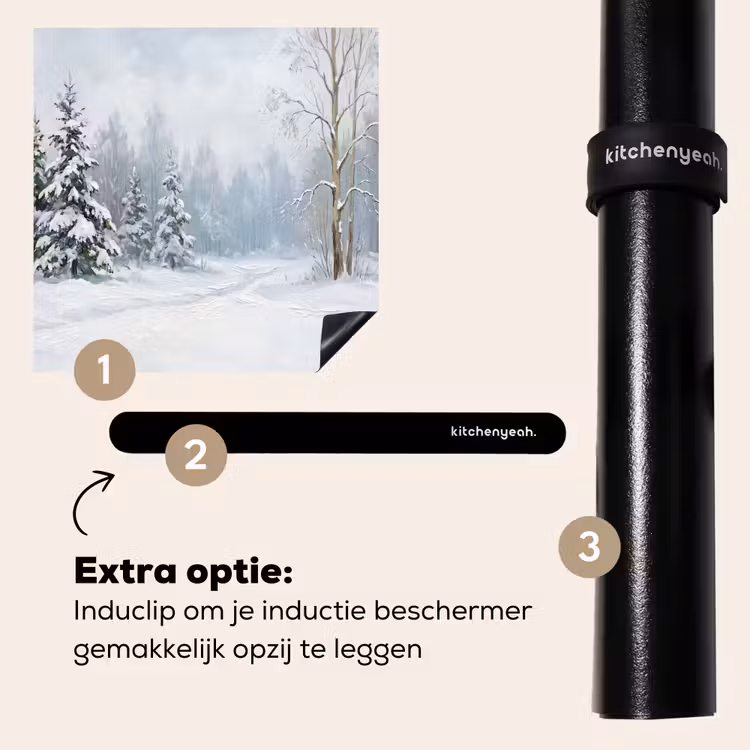 Inductie beschermer - Bospad - Dennen - Sneeuw - Winter - Rustgevend — 8