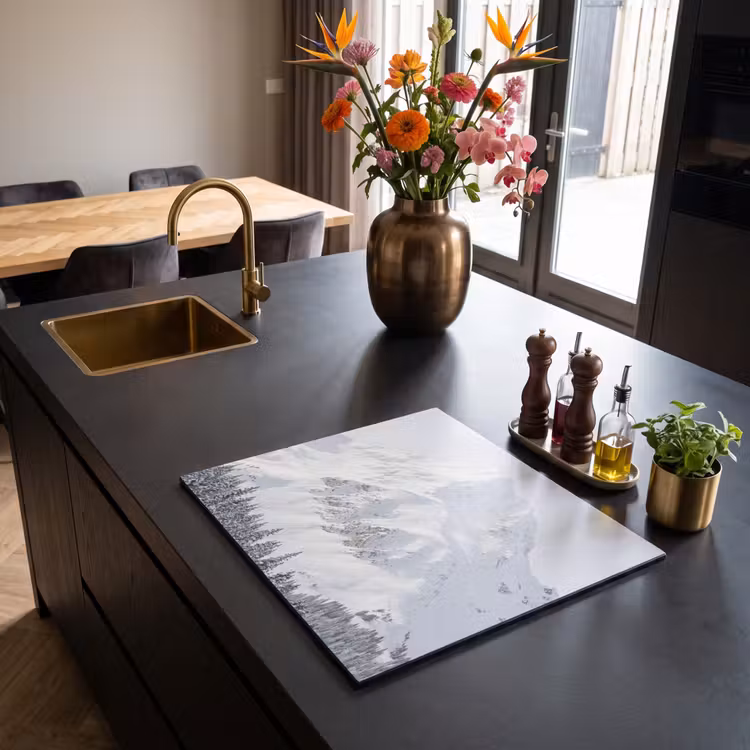 Inductie beschermer - Berg - Sneeuw - Winter - Natuur - Wit — 2