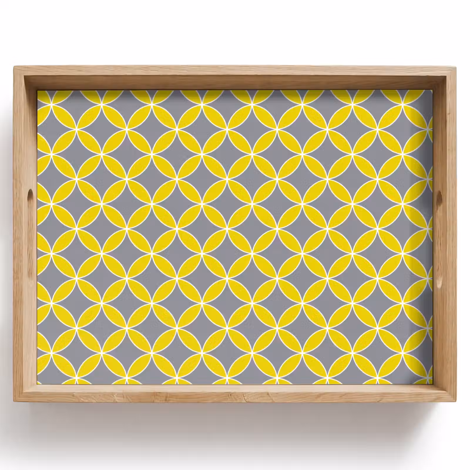 Dienblad - Geometrisch - Cirkels - Modern - Grijs - Geel — 1
