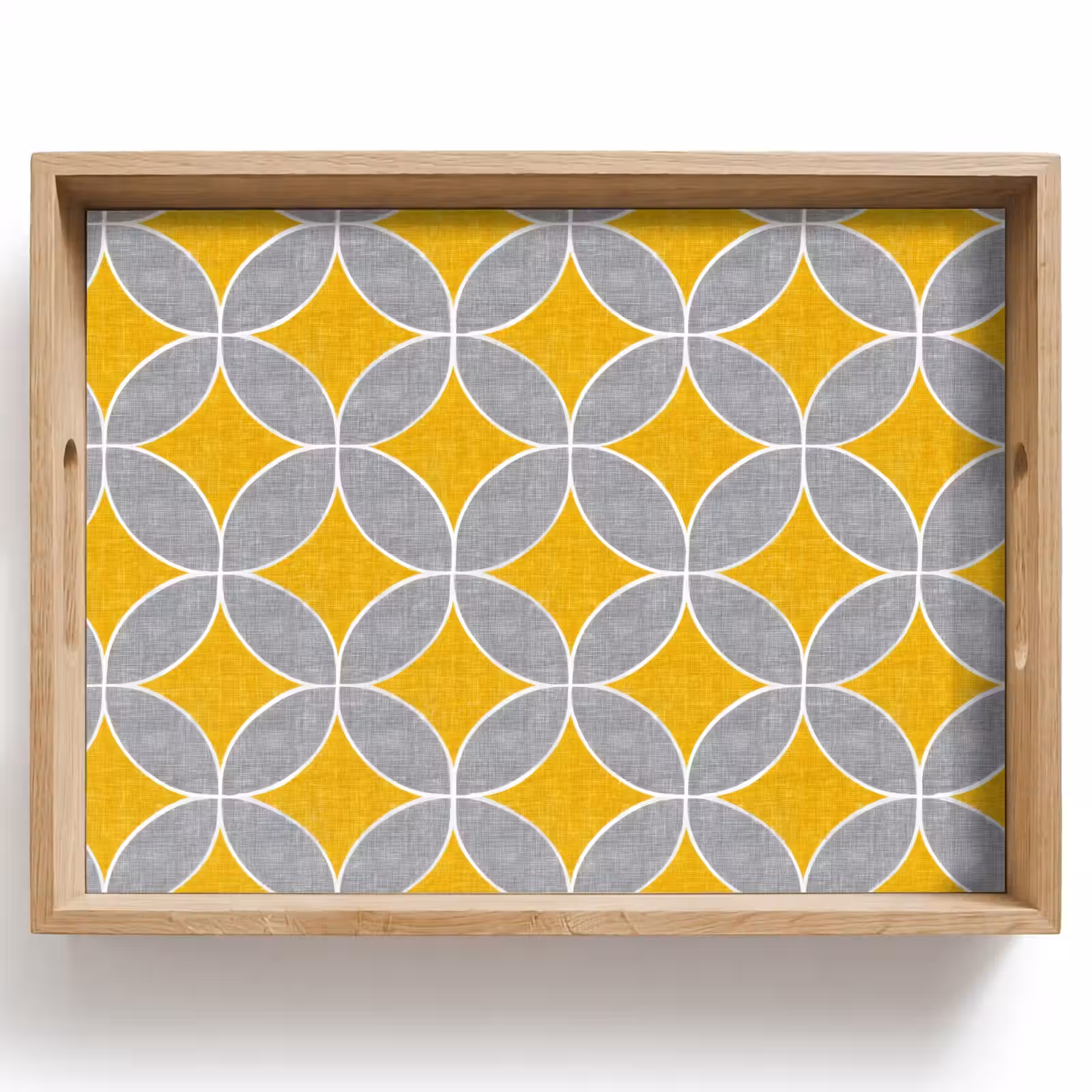 Dienblad - Geometrisch - Cirkels - Textuur - Grijs - Geel — 1