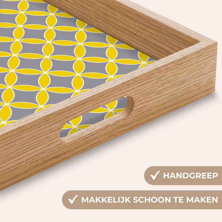 Dienblad - Geometrisch - Cirkels - Modern - Grijs - Geel — 8