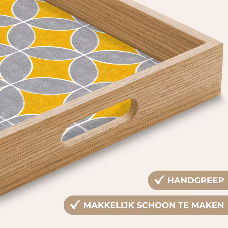 Dienblad - Geometrisch - Cirkels - Textuur - Grijs - Geel — 8