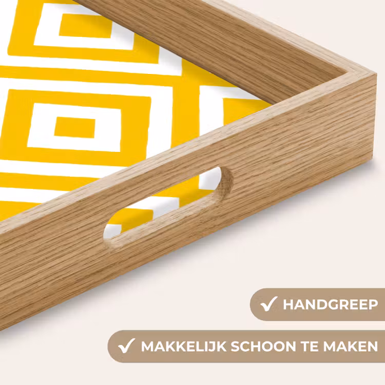 Dienblad - Geometrisch - Lijnen - Modern - Geel - Wit — 8