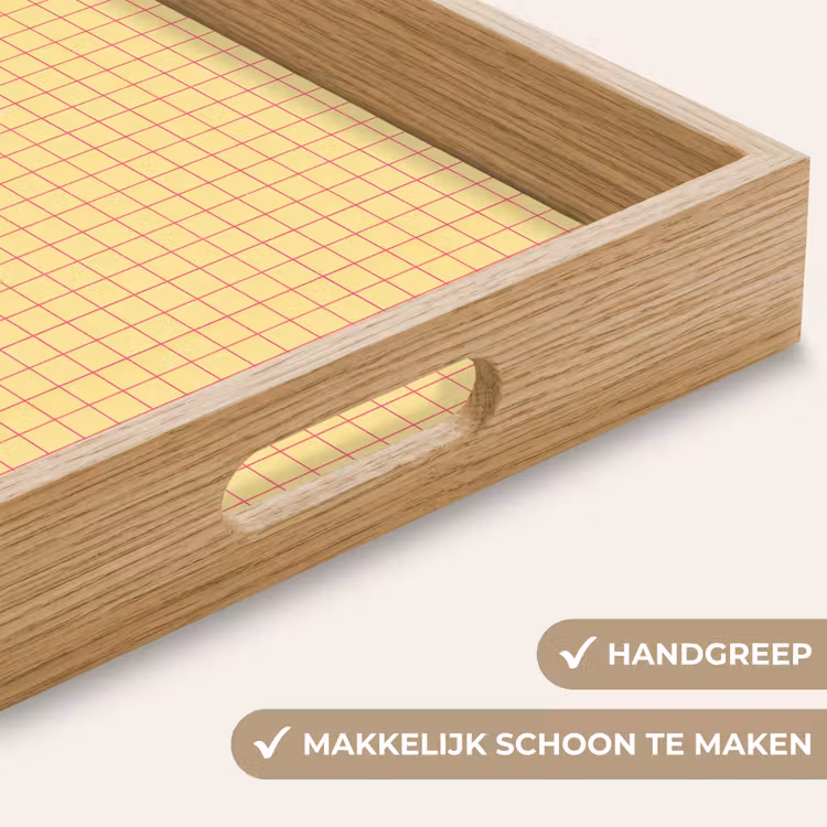 Dienblad - Ruitjes - Grid - Minimalistisch - Geel - Roze — 8