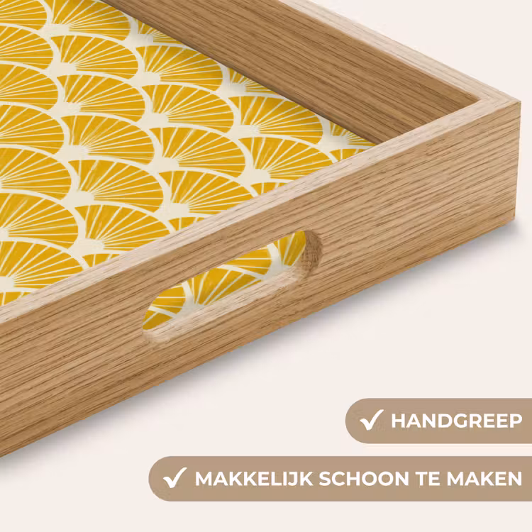 Dienblad - Waaiers - Art Deco - Retro - Okergeel — 8