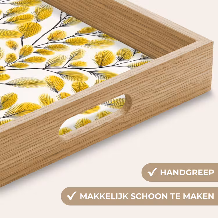 Dienblad - Bladeren - Botanisch - Elegant - Geel - Zwart — 8