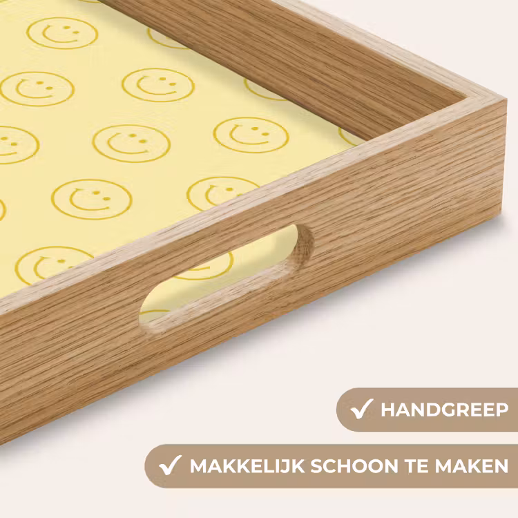 Dienblad - Smileys - Patroon - Retro - Zachtgeel — 8