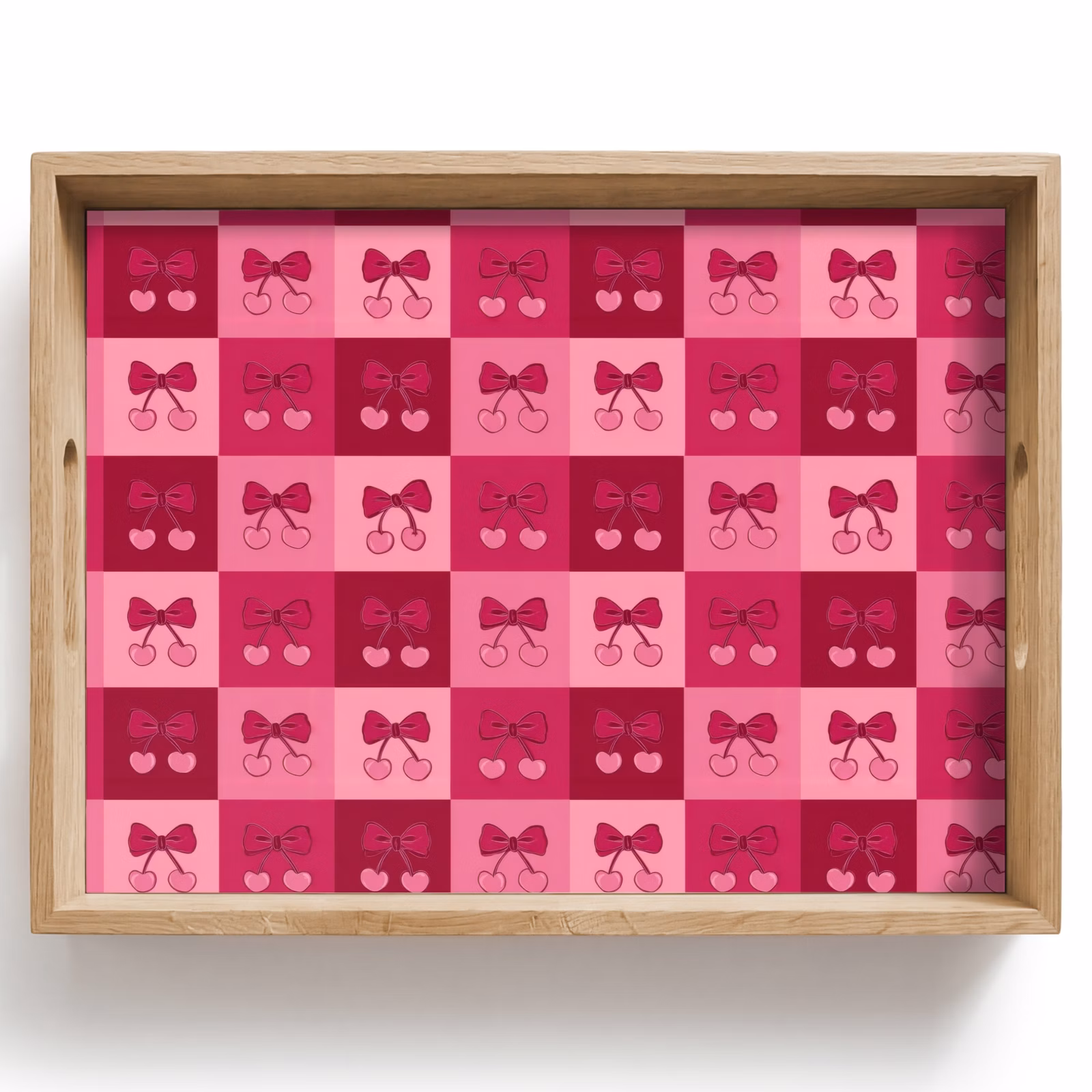 Dienblad - Kersen - Strikjes - Speels - Roze - Bordeaux — 1