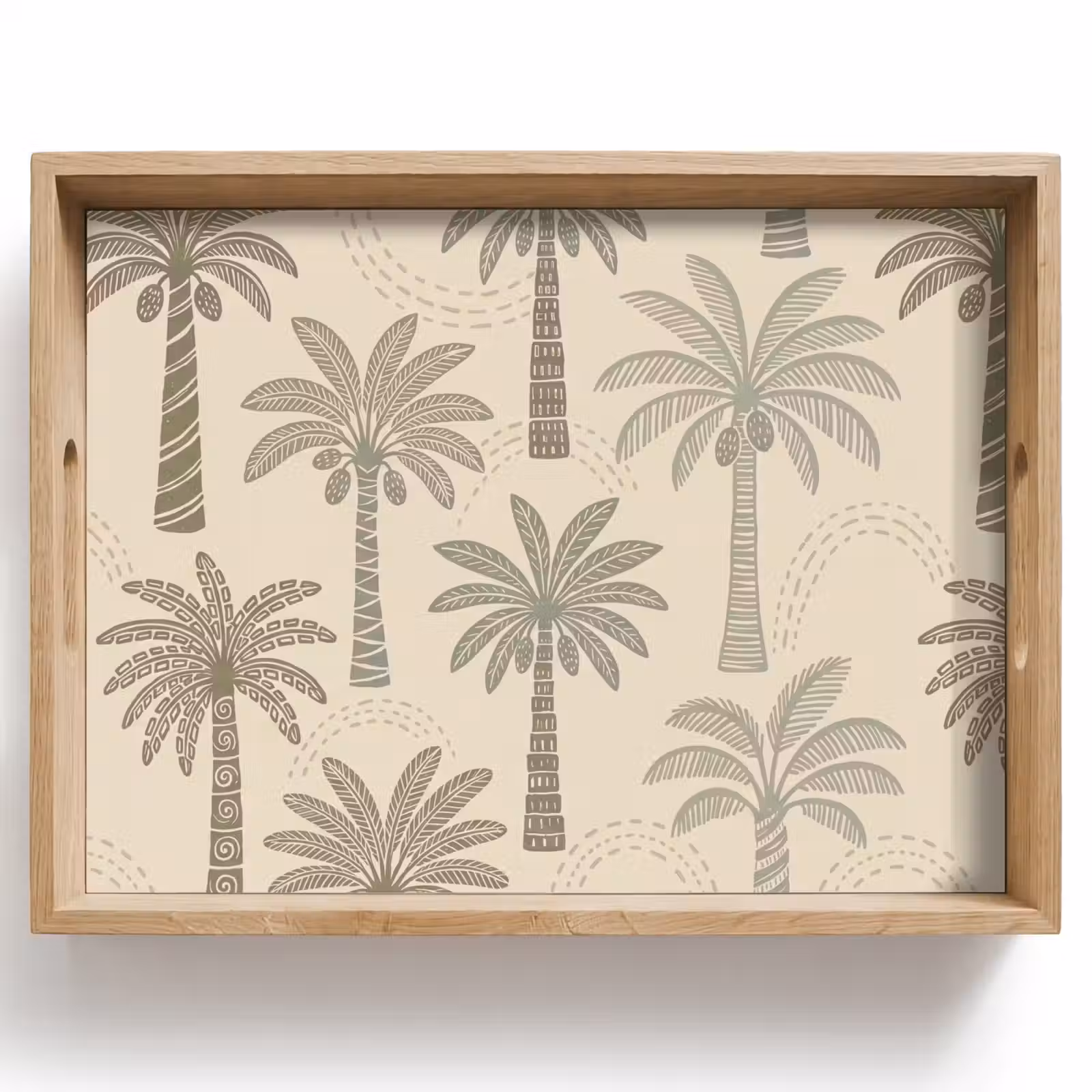 Dienblad - Palmbomen - Patroon - Tropisch - Beige — 1