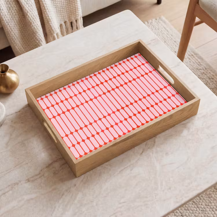 Dienblad - Geometrisch - Minimalistisch - Rood - Roze — 2