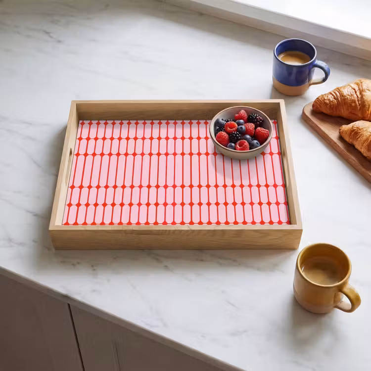 Dienblad - Geometrisch - Minimalistisch - Rood - Roze — 3