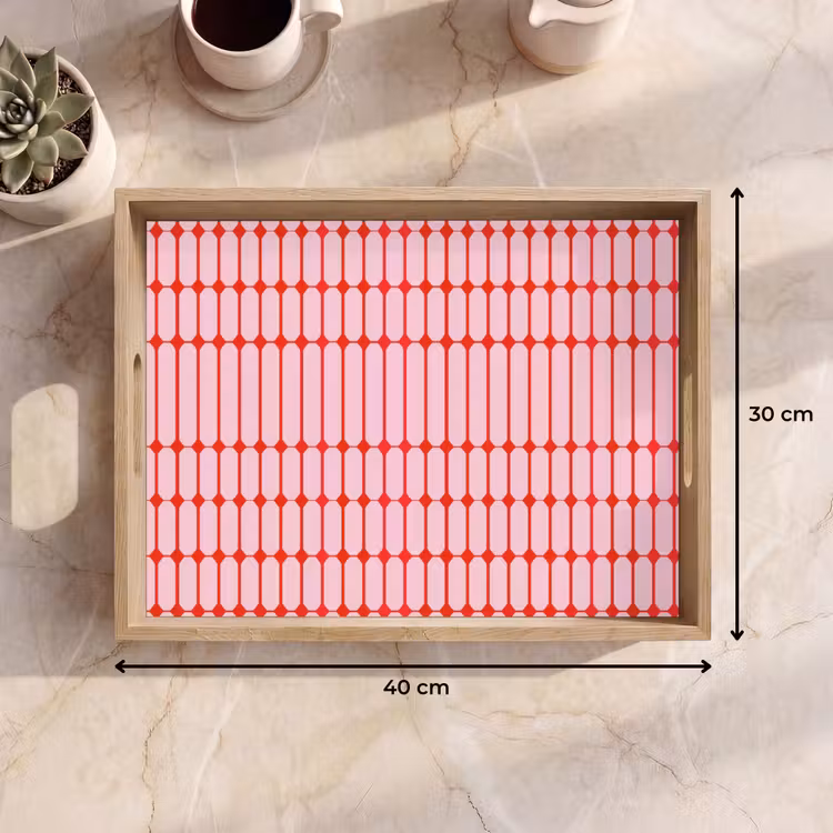 Dienblad - Geometrisch - Minimalistisch - Rood - Roze — 7