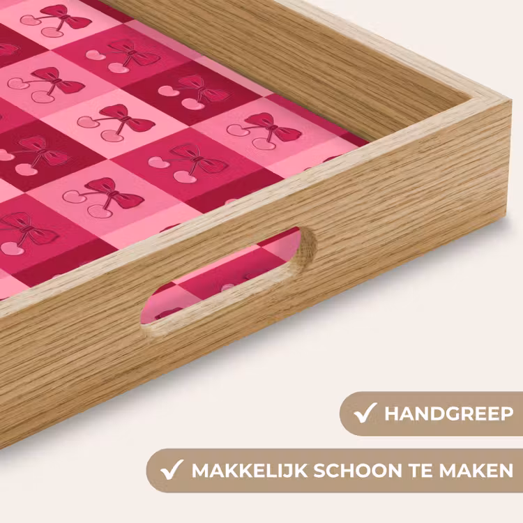 Dienblad - Kersen - Strikjes - Speels - Roze - Bordeaux — 8
