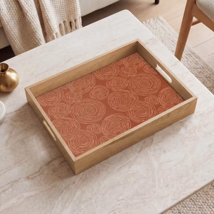 Dienblad - Cirkels - Abstract - Artistiek - Terracotta — 2