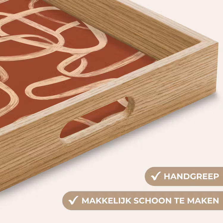 Dienblad - Lijnen - Abstract - Organisch - Terracotta - Crème — 8