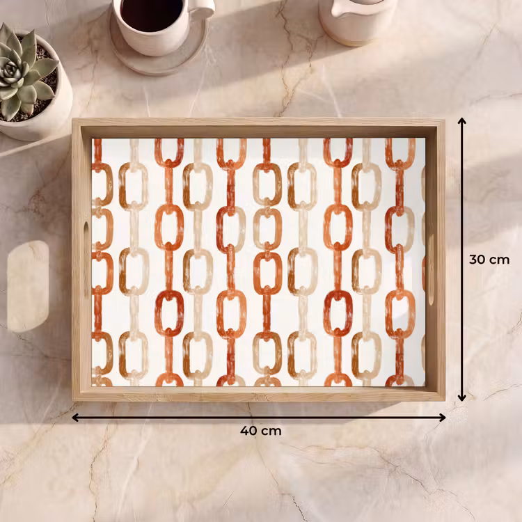 Dienblad - Schakels - Patroon - Aquarel - Terracotta — 7