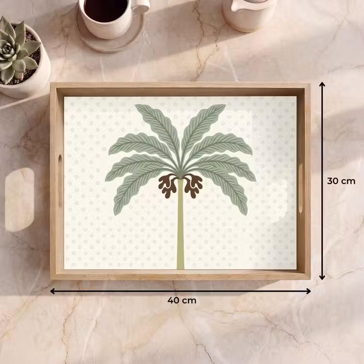 Dienblad - Boom - Bladeren - Groen - Decoratief - Beige — 7