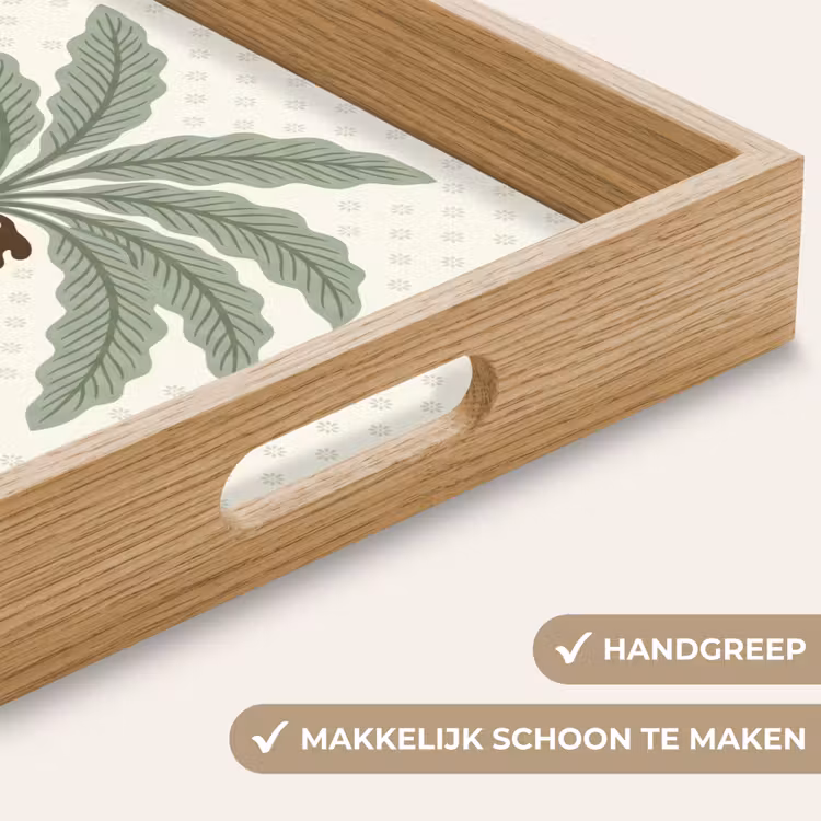 Dienblad - Boom - Bladeren - Groen - Decoratief - Beige — 8