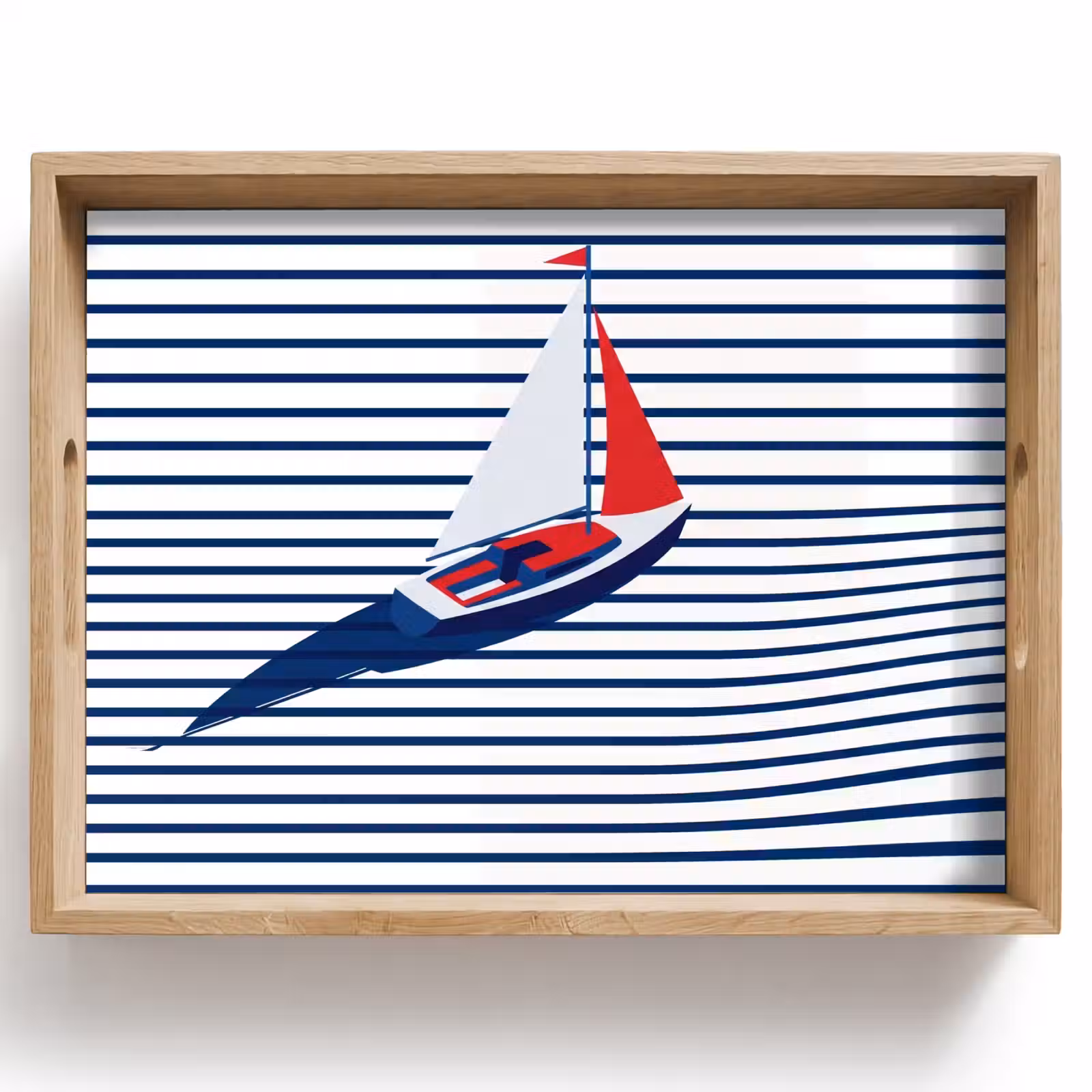 Dienblad - Boot - Water - Abstract - Blauw — 1
