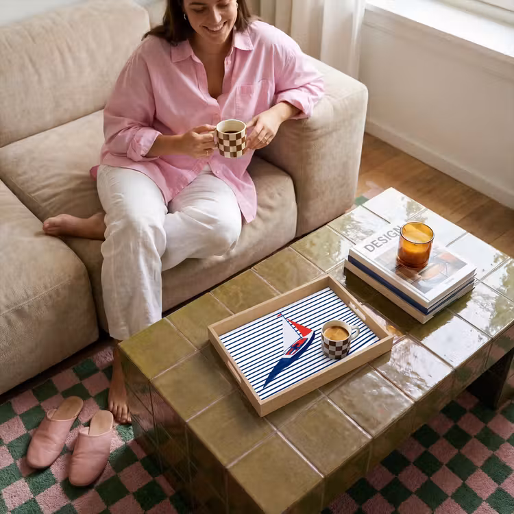 Dienblad - Boot - Water - Abstract - Blauw — 4