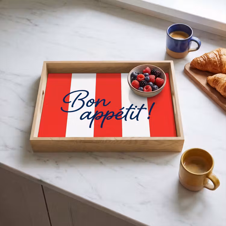 Dienblad - Eten - Spreuk - Keuken - Grafisch - Rood-Wit — 3
