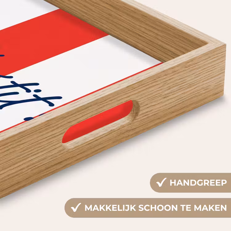 Dienblad - Eten - Spreuk - Keuken - Grafisch - Rood-Wit — 8