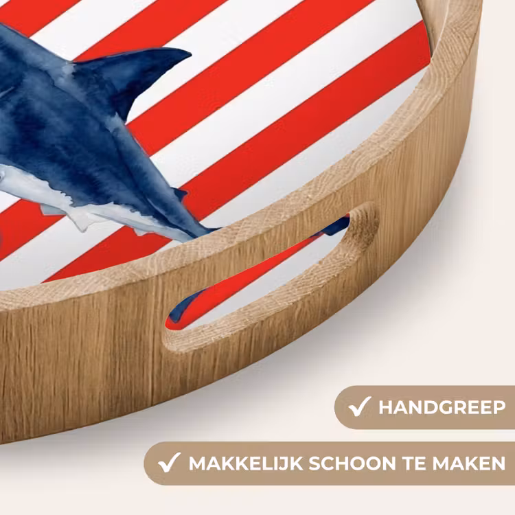 Dienblad - Vis - Haai - Zee - Illustratie - Blauw — 8