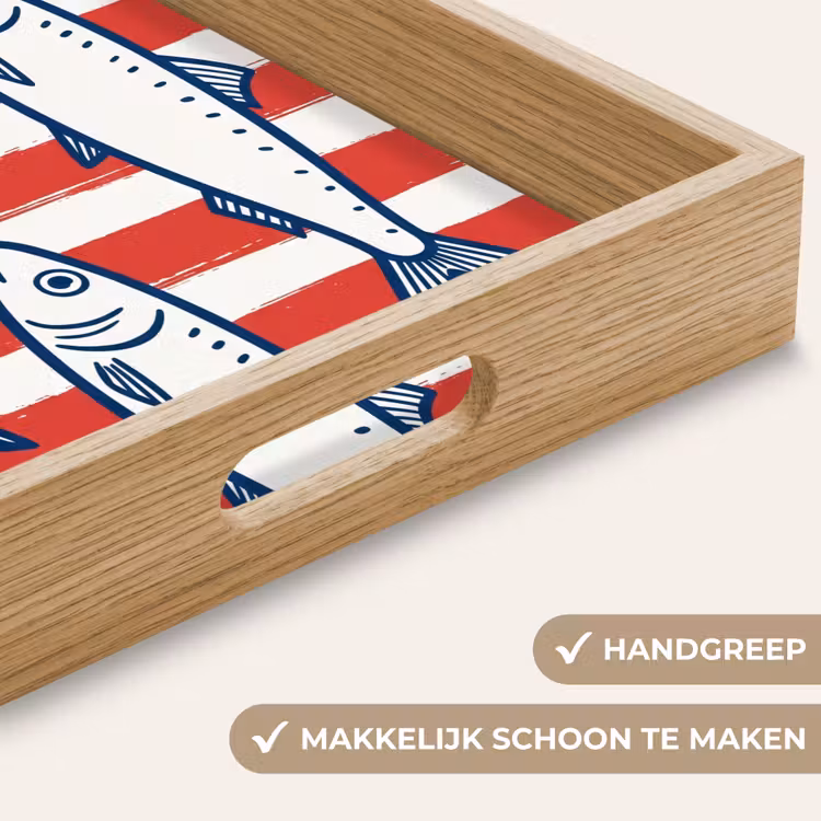 Dienblad - Vis - Patroon - Strepen - Illustratie - Rood — 8