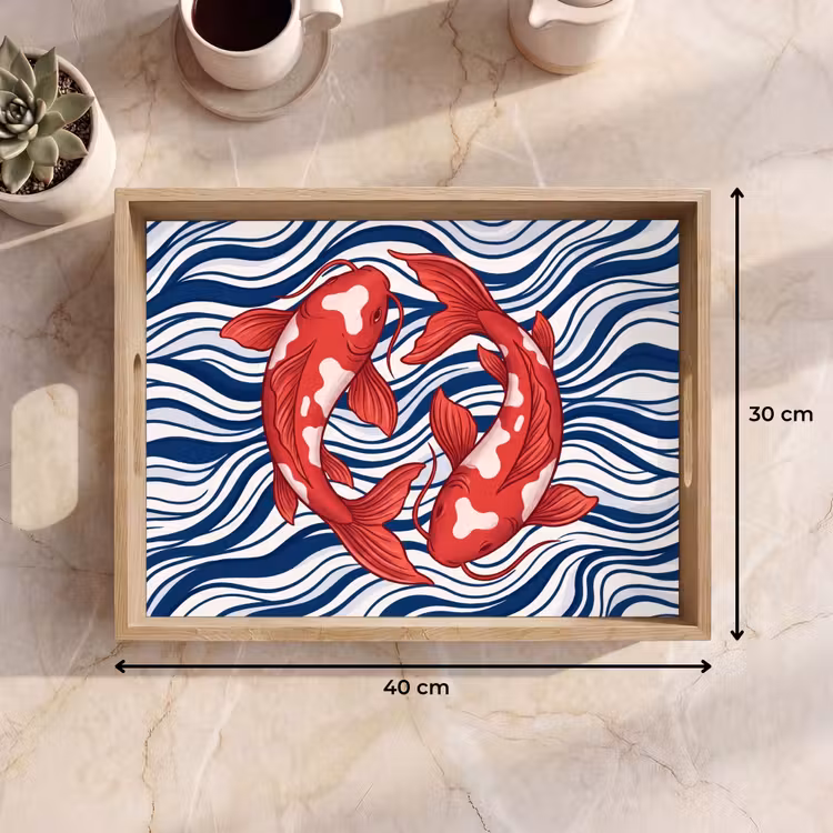 Dienblad - Vis - Water - Natuur - Illustratie - Rood — 7