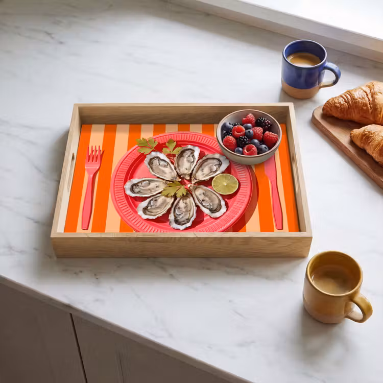Dienblad - Eten - Oester - Zeevruchten - Oranje - Modern — 3
