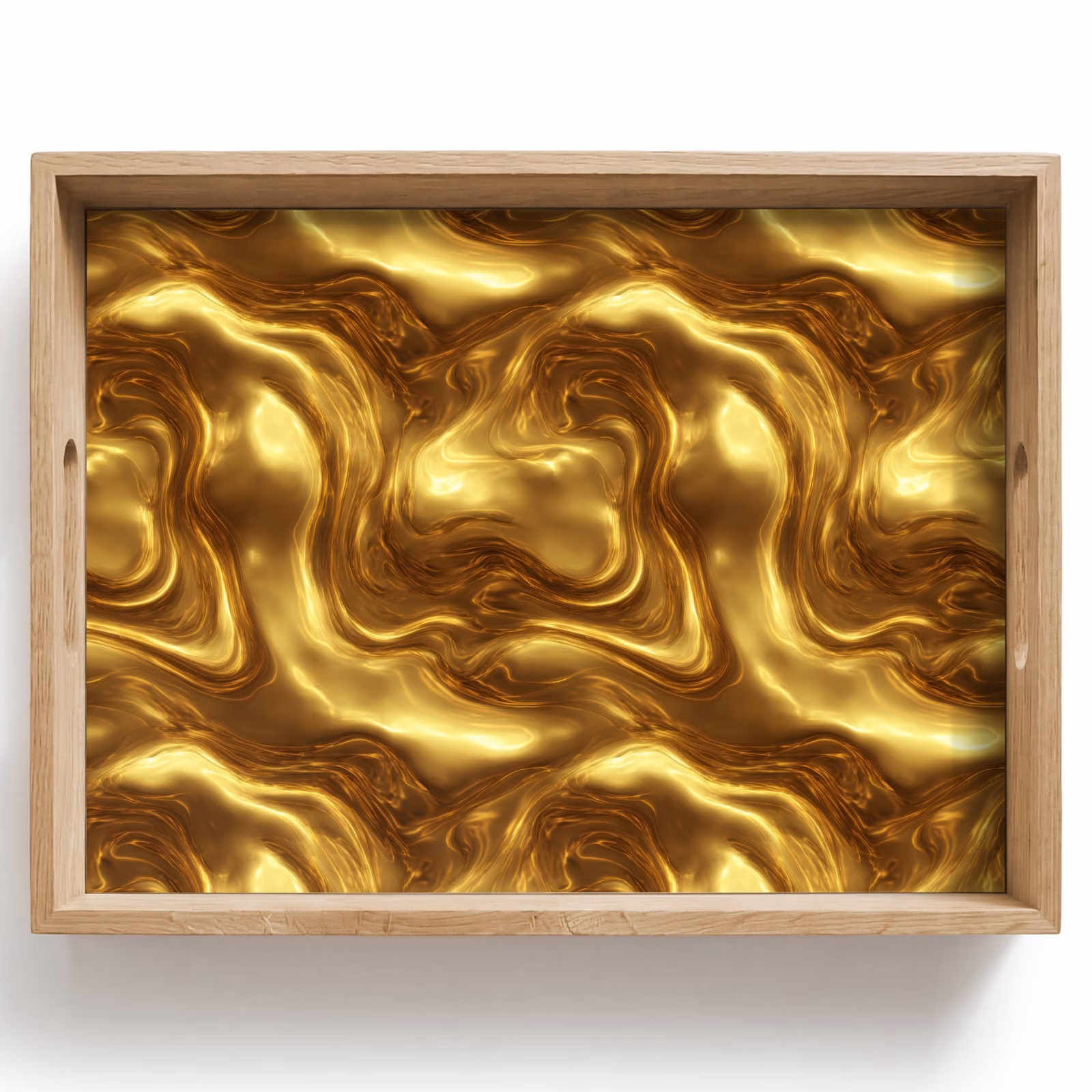 Dienblad - Textuur - Vloeibaar - Organisch - Goud — 1