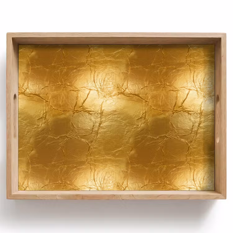 Dienblad - Bladgoud - Vintage - Textuur - Warm Goud — 1