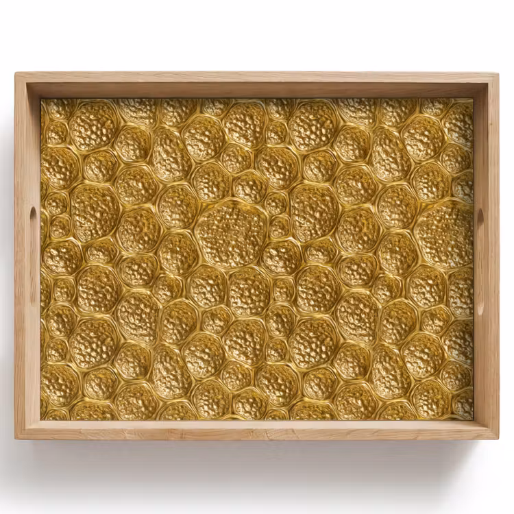 Dienblad - Gehamerd - Mozaïek - Antiek - Goud — 1