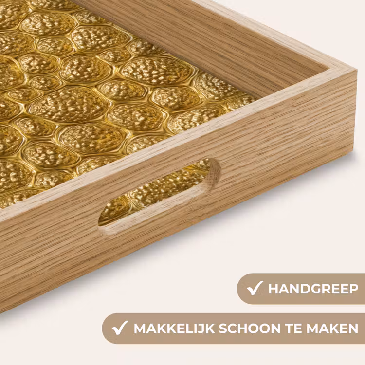 Dienblad - Gehamerd - Mozaïek - Antiek - Goud — 8