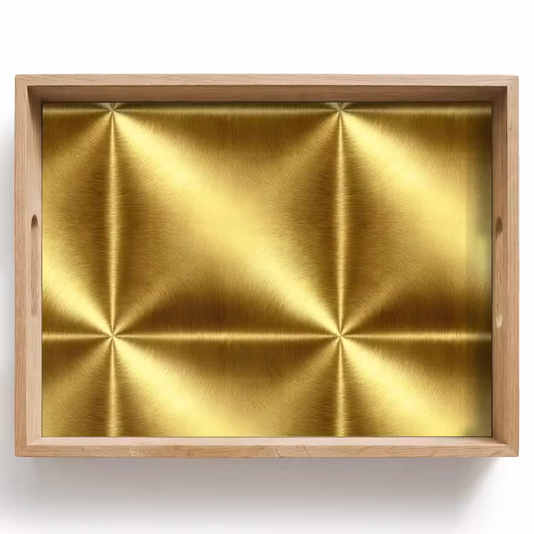 Dienblad - Textuur - Geborsteld Goud - Industrieel - Metallic — 1