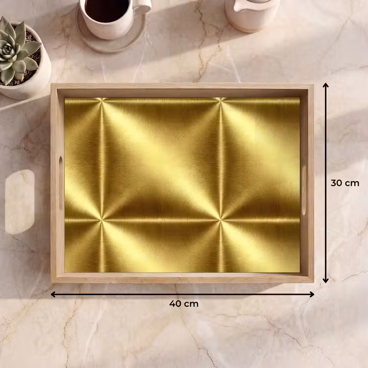 Dienblad - Textuur - Geborsteld Goud - Industrieel - Metallic — 7