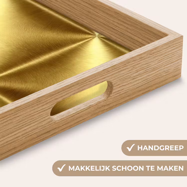 Dienblad - Textuur - Geborsteld Goud - Industrieel - Metallic — 8