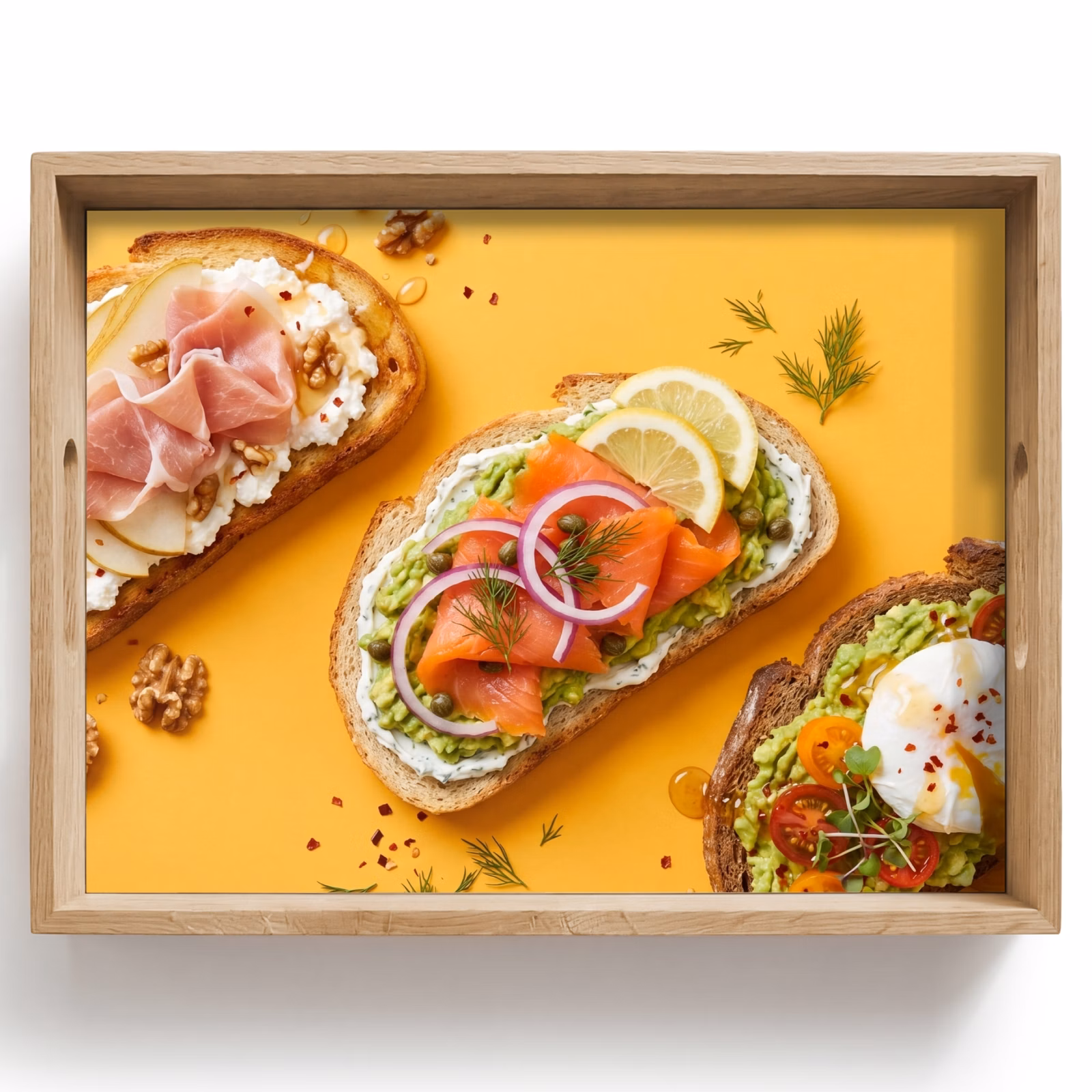Dienblad - Eten - Brood - Ontbijt - Modern - Kleurrijk — 1
